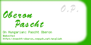 oberon pascht business card